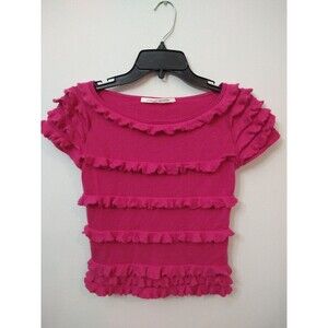 Diane von furstenberg Ruffled Top sm Pink Boho Feminine Cottage Core